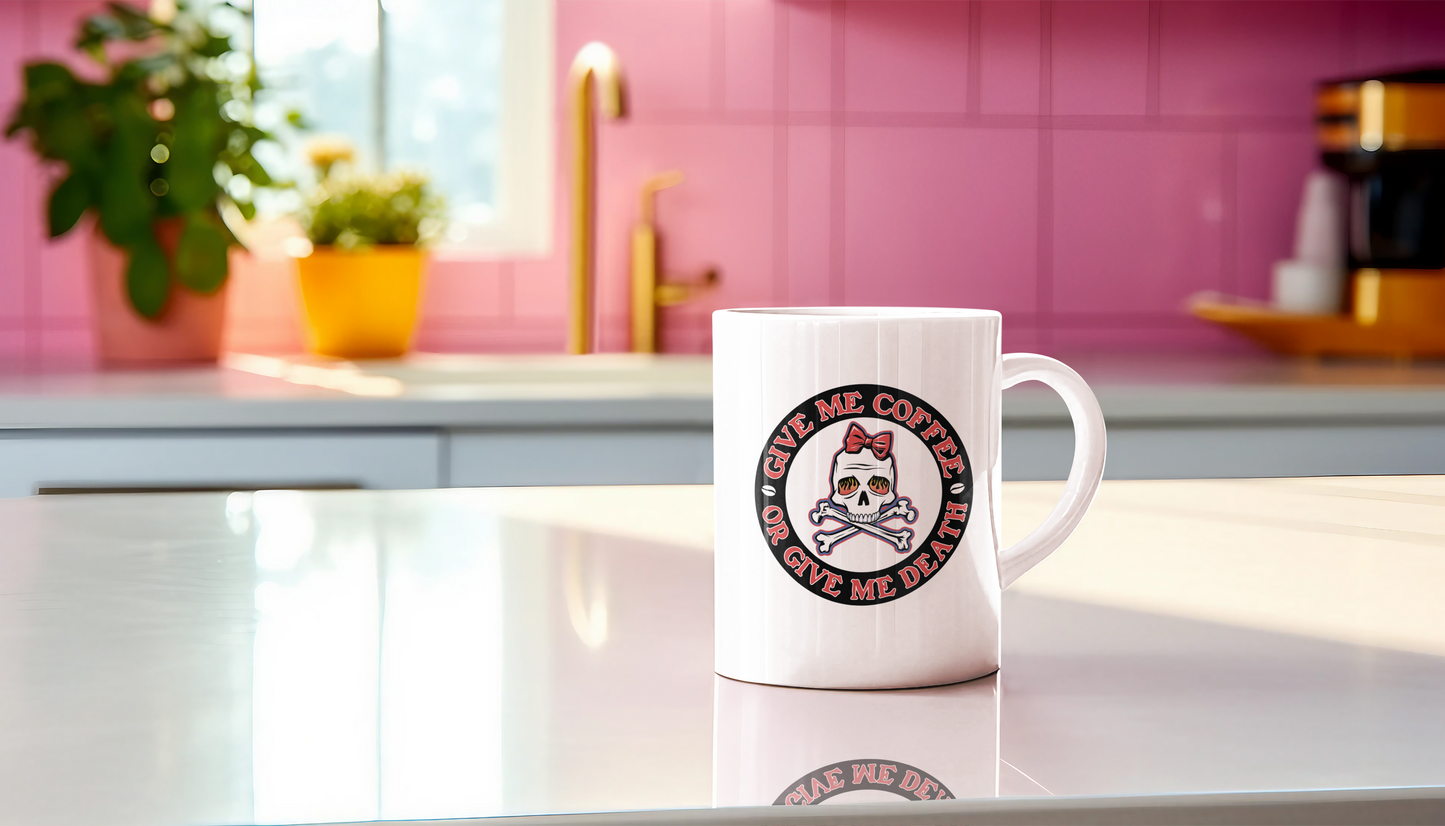 GIVE ME COFFEE OR GIVE ME DEATH MUG