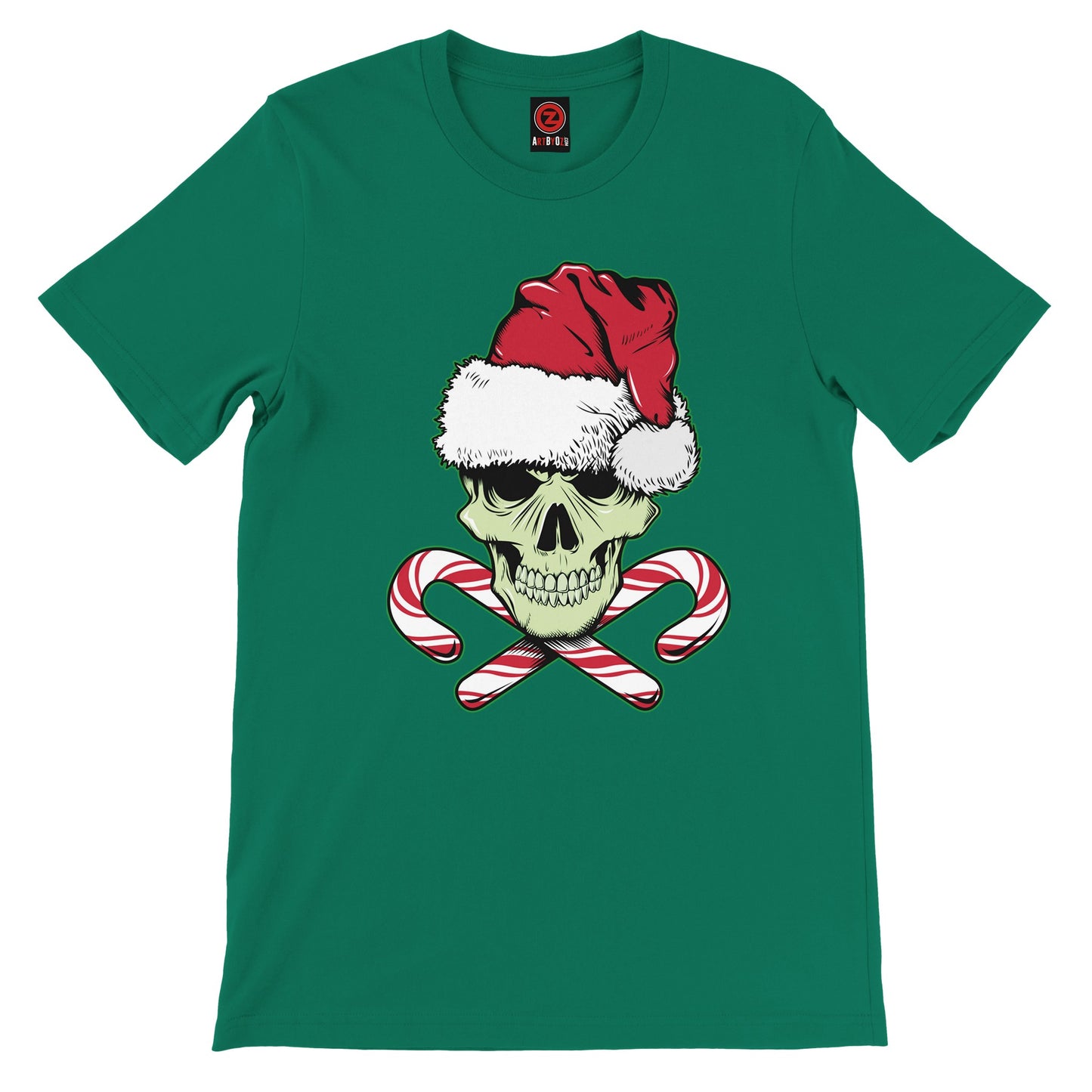 CHRISTMAS SKULL AND CANDY CANES TEE