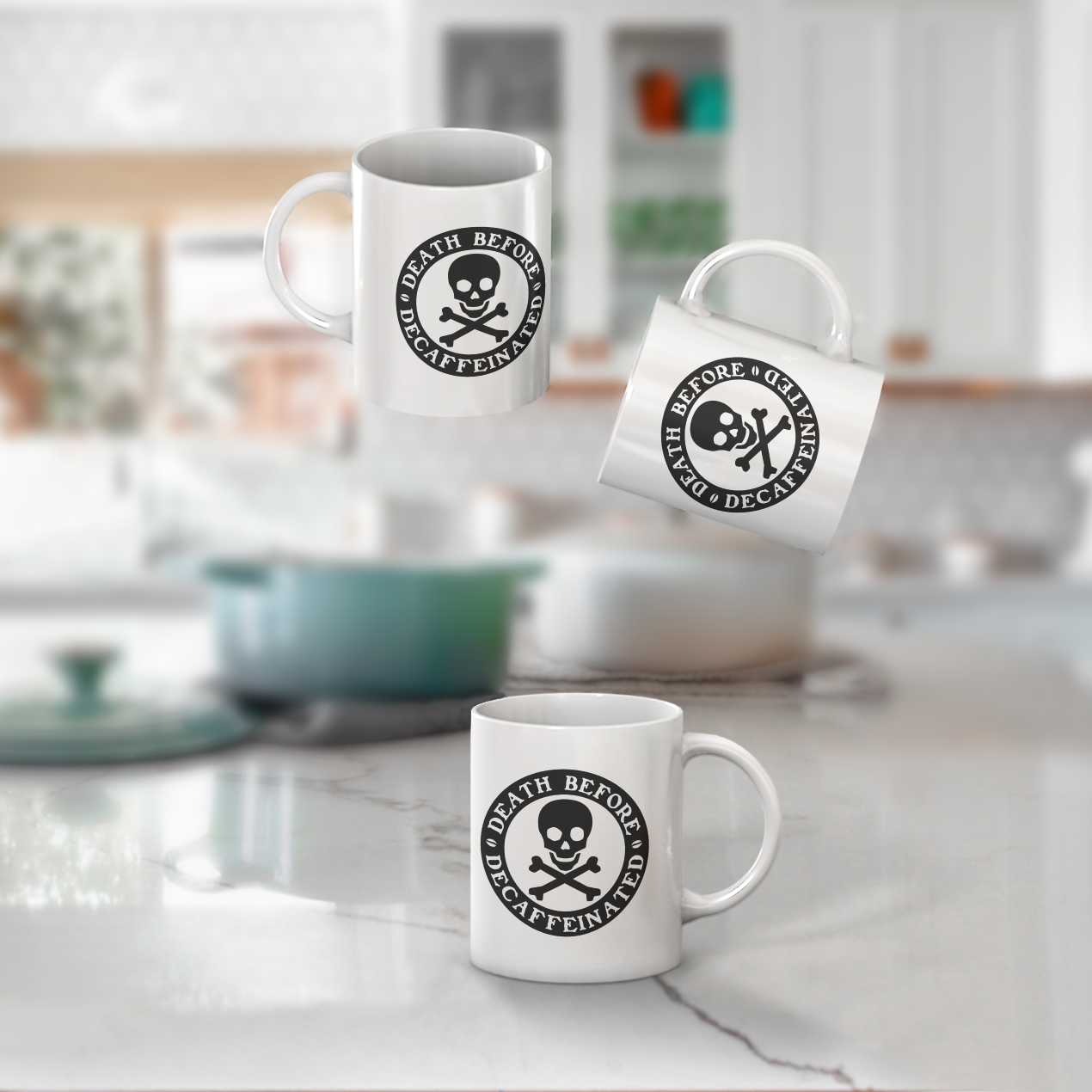 DEATH BEFORE DECAFFEINATED MUG