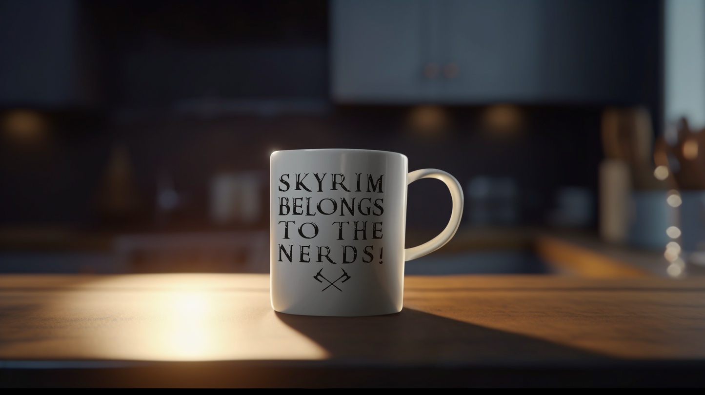 SKYRIM BELONGS TO THE NERDS MUG