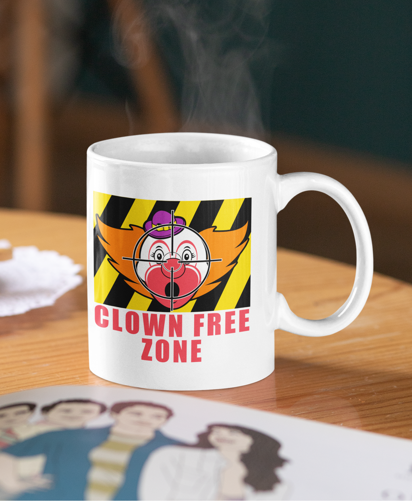 CLOWN FREE ZONE MUG