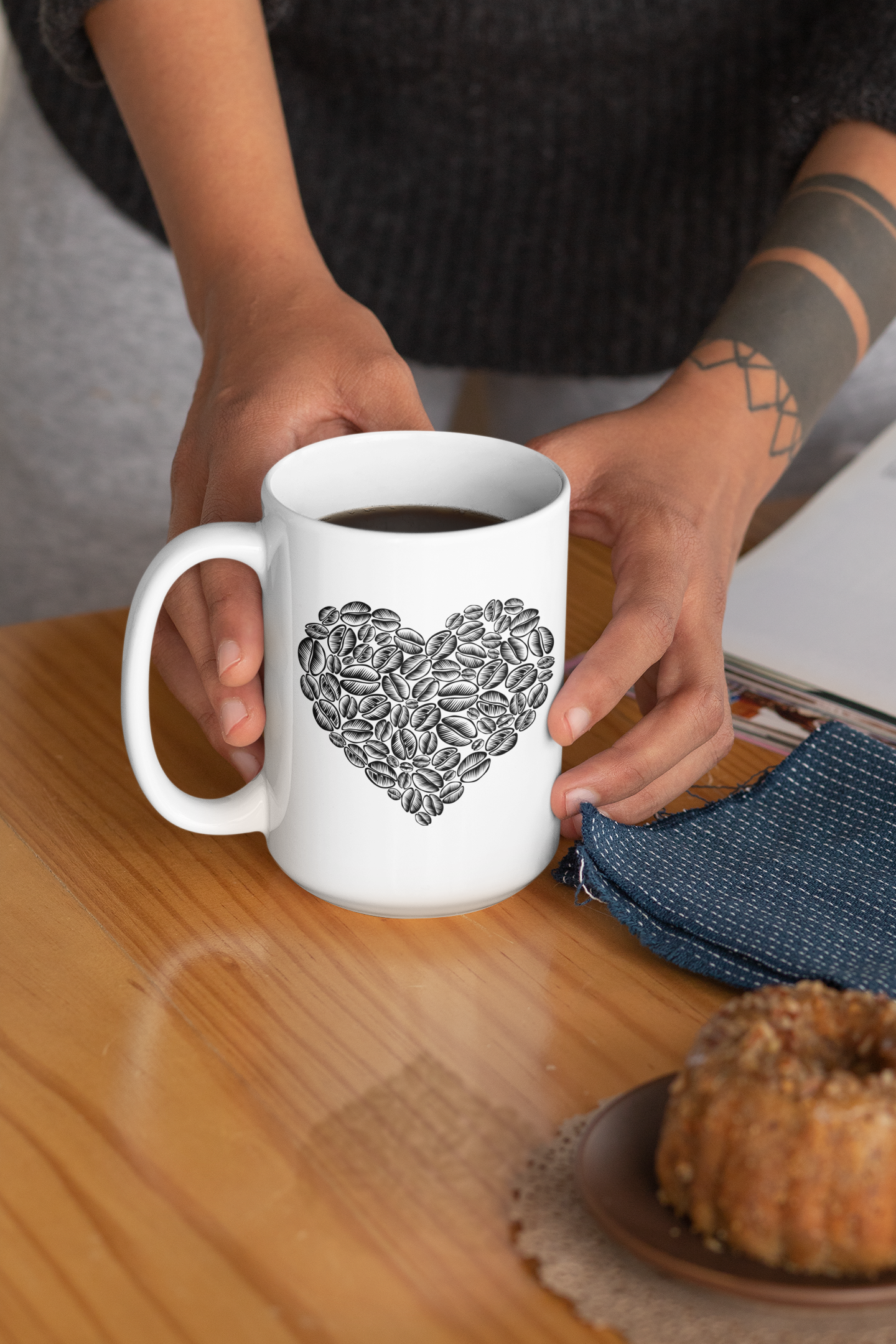 COFFEE BEAN HEART MUG
