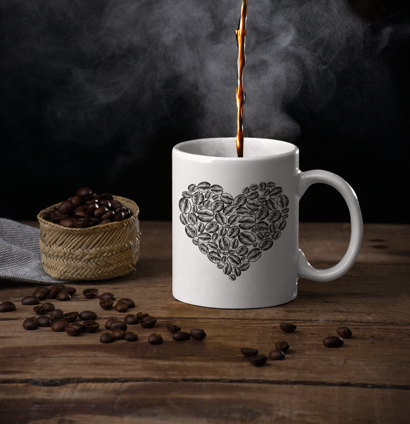 COFFEE BEAN HEART MUG