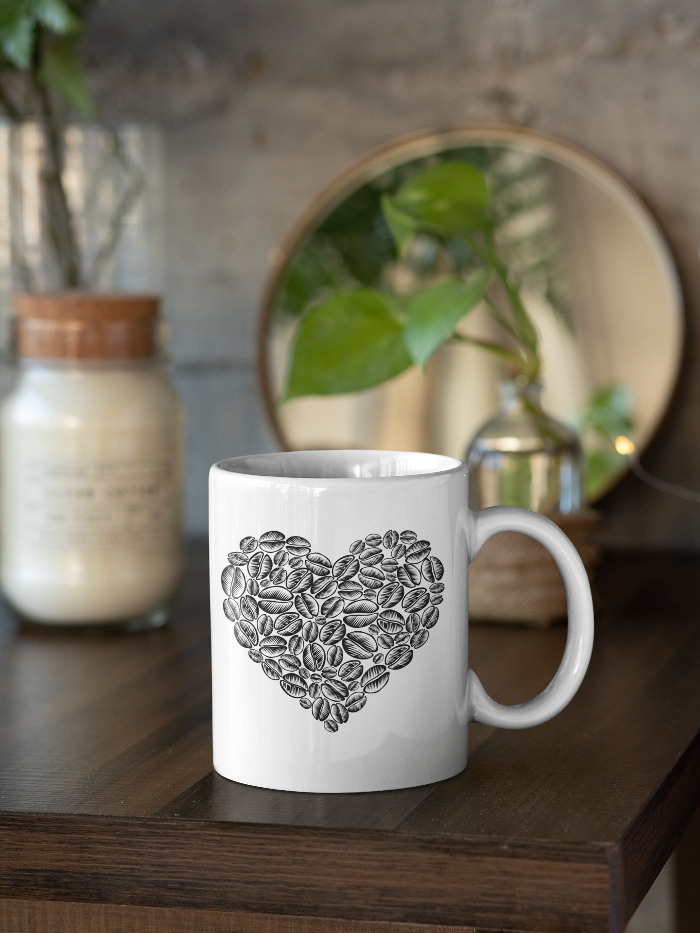 COFFEE BEAN HEART MUG