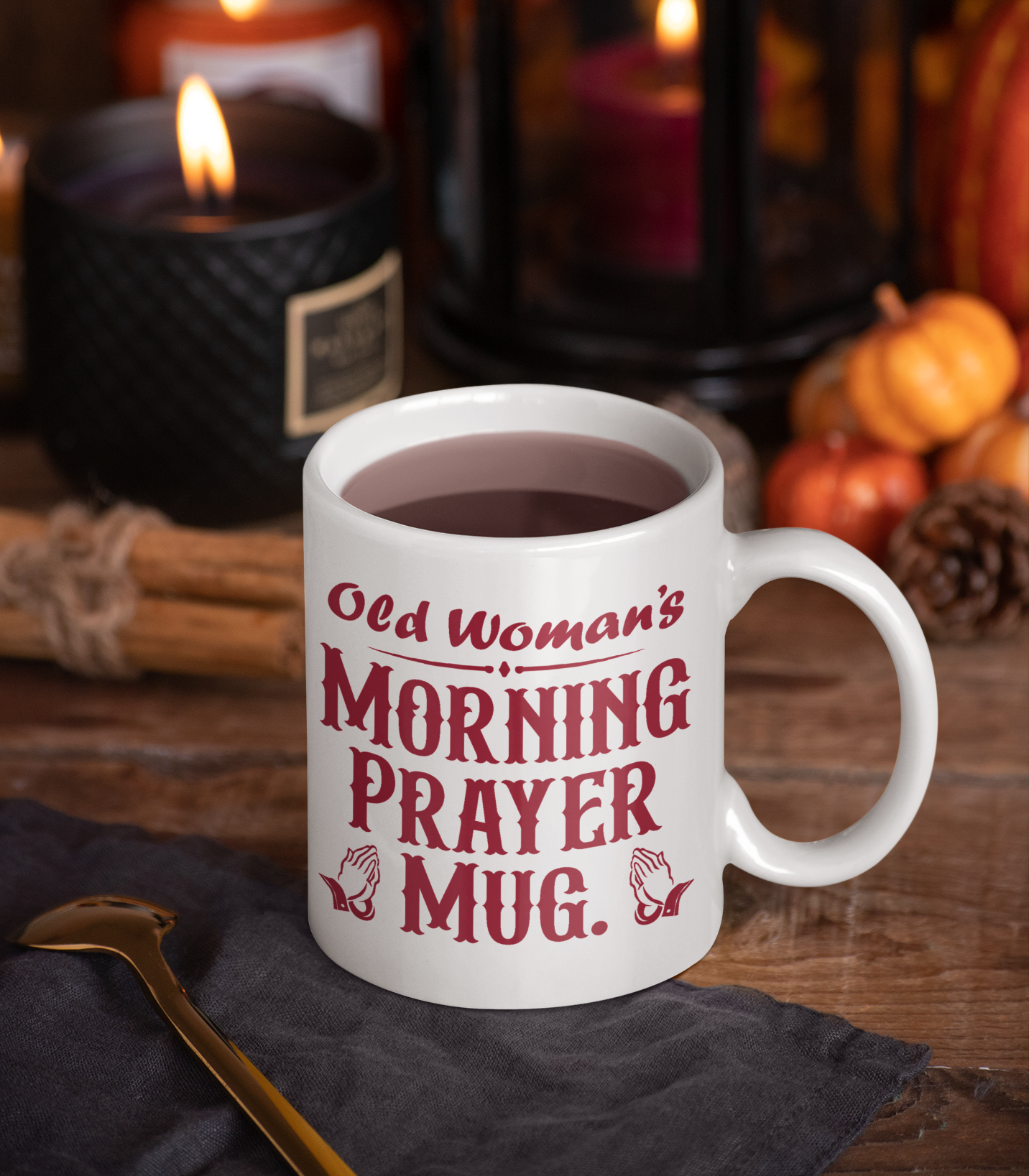 OLD WOMAN'S MORNING PRAYER MUG