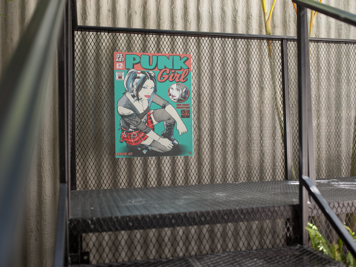PUNK GIRL COMIC METAL PRINT