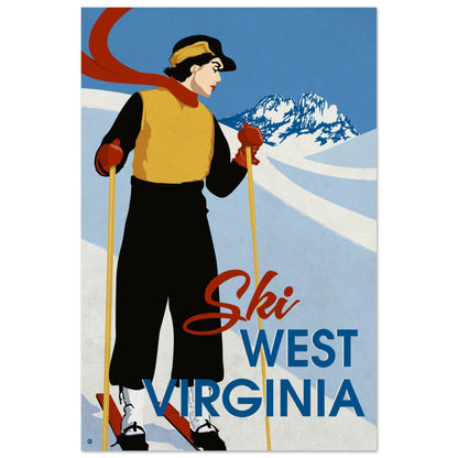 SKI WEST VIRGINIA 2013 METAL PRINT