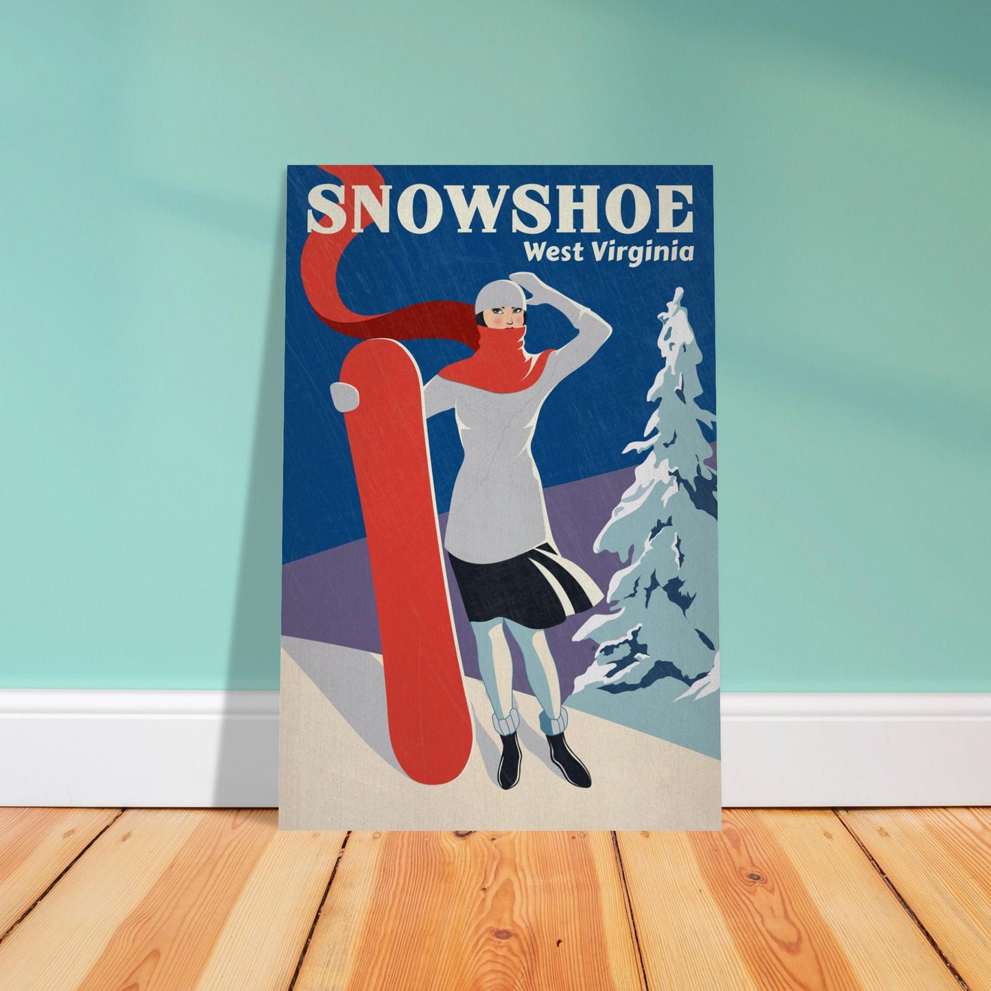 SNOWSHOE SNOWBOARD 2019 METAL PRINT