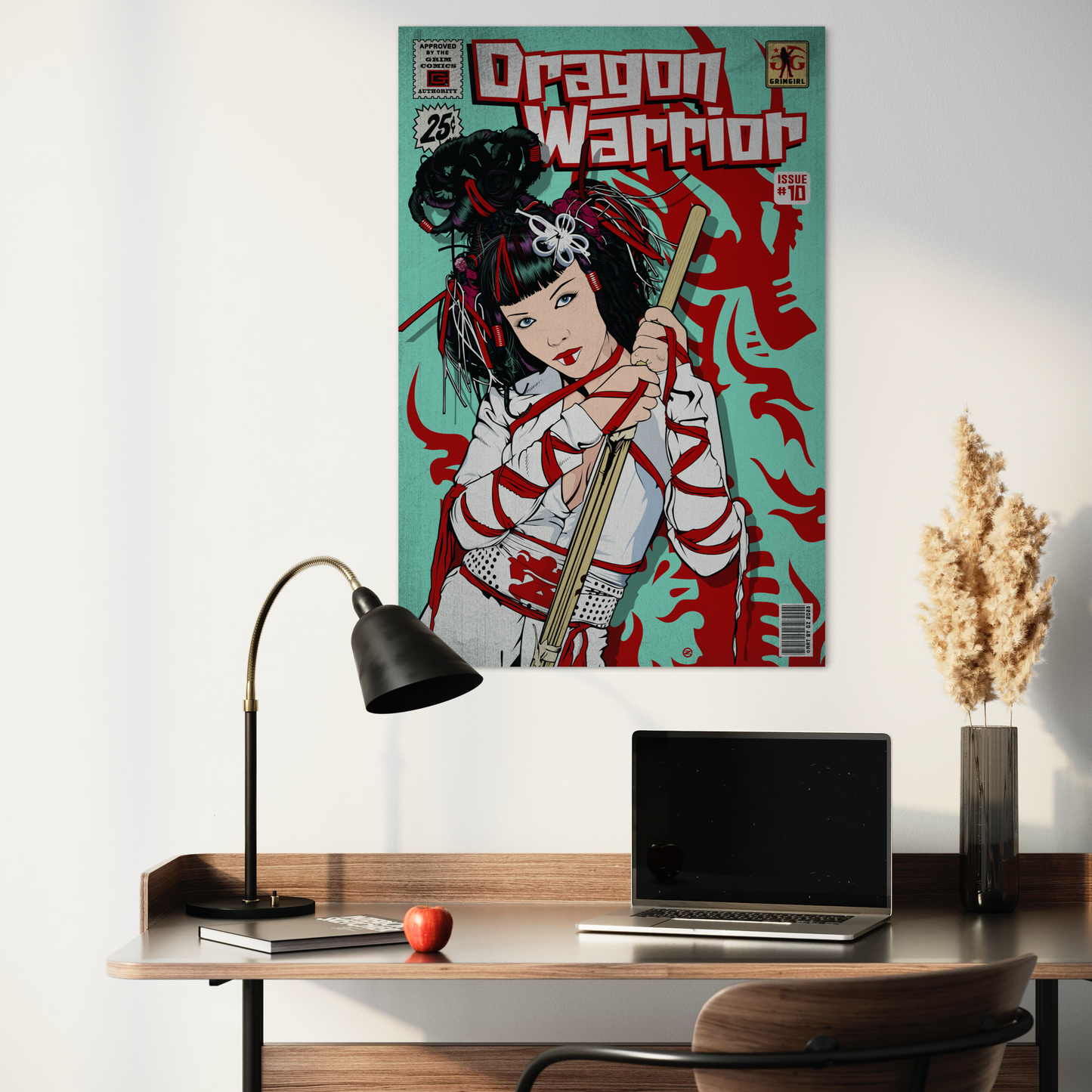 DRAGON WARRIOR COMIC METAL PRINT