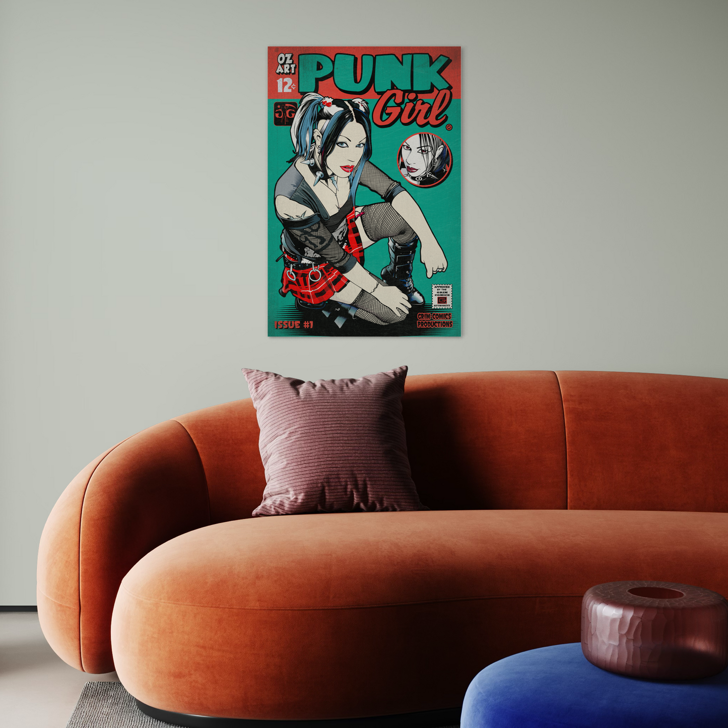 PUNK GIRL COMIC METAL PRINT