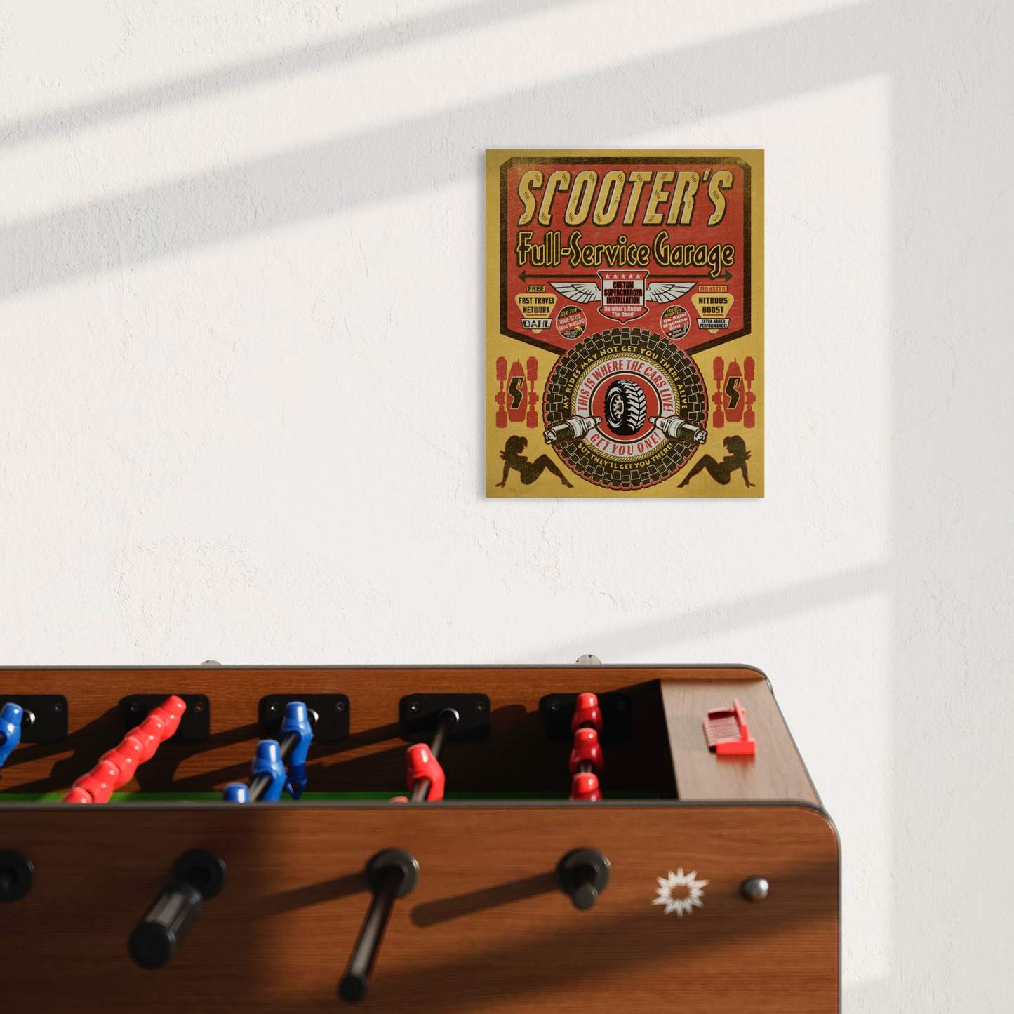 SCOOTER'S GARAGE METAL PRINT