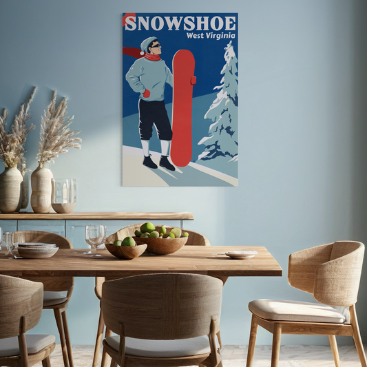 SNOWSHOE SNOWBOARD 2021 METAL PRINT