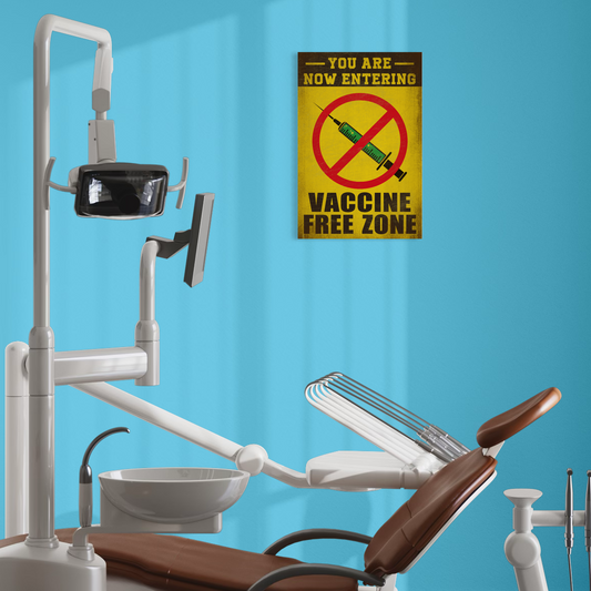 VACCINE FREE ZONE METAL PRINT