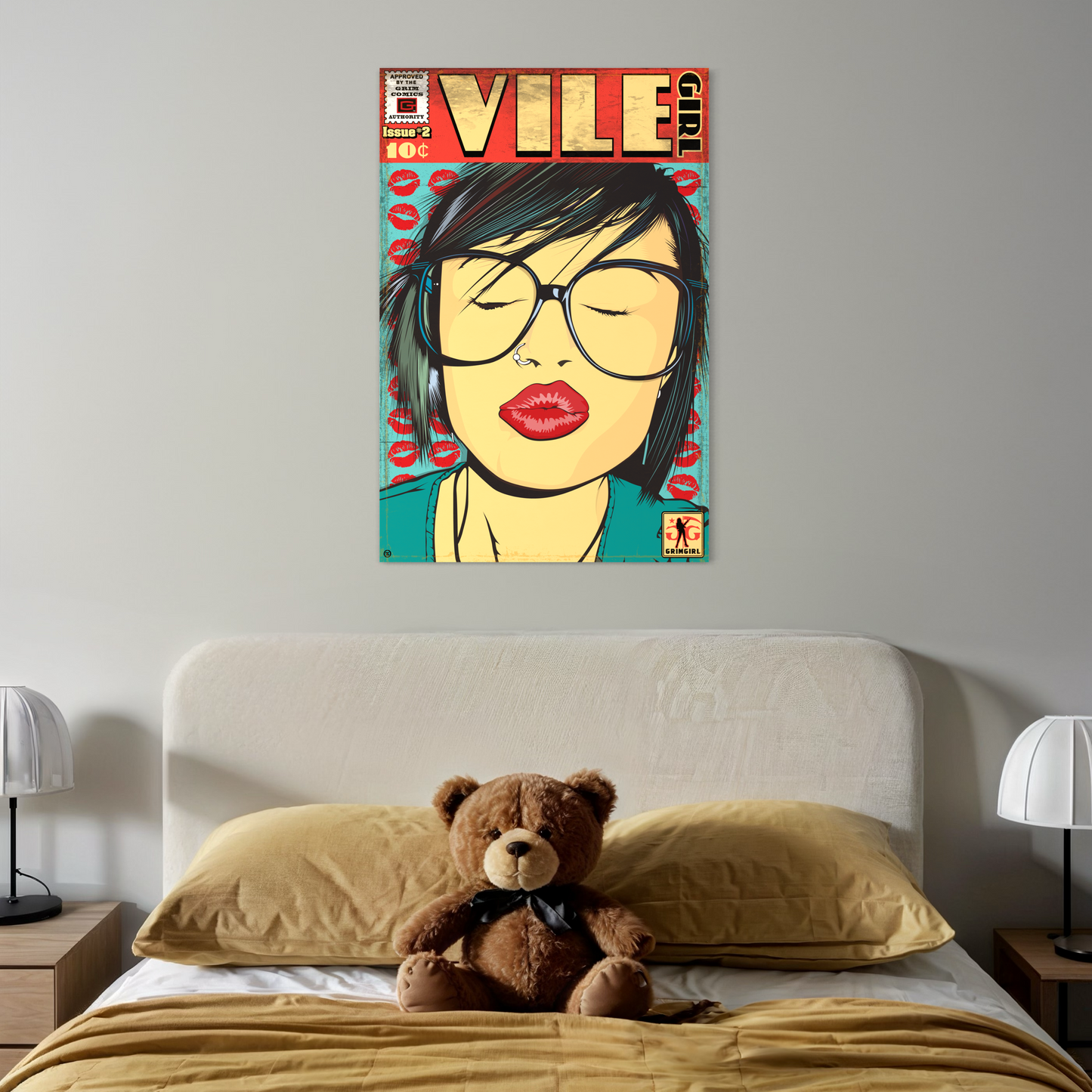 VILE GIRL COMIC METAL PRINT