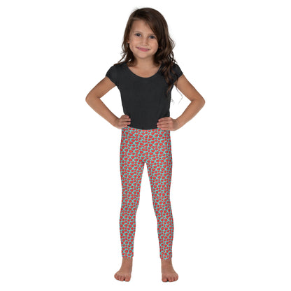 8 BIT HEARTS on Turquoise Kid's Leggings