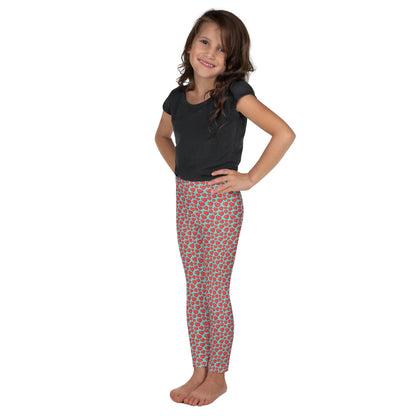 8 BIT HEARTS on Turquoise Kid's Leggings