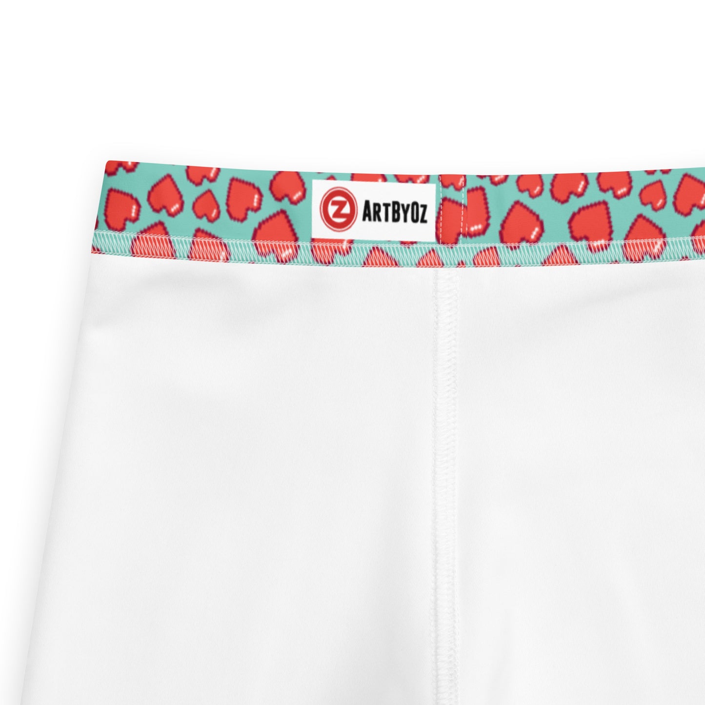 8 BIT HEARTS on Turquoise Kid's Leggings