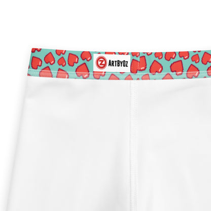 8 BIT HEARTS on Turquoise Kid's Leggings