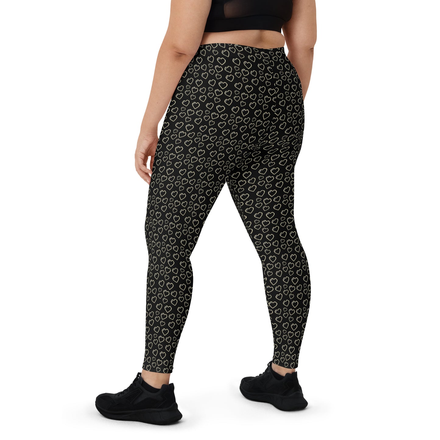 8 bit BLACK HEARTS Leggings