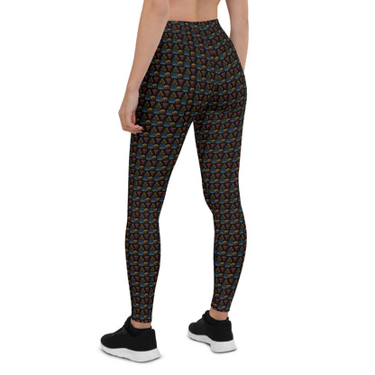 HATCHED GEOMETRY DARK Leggings