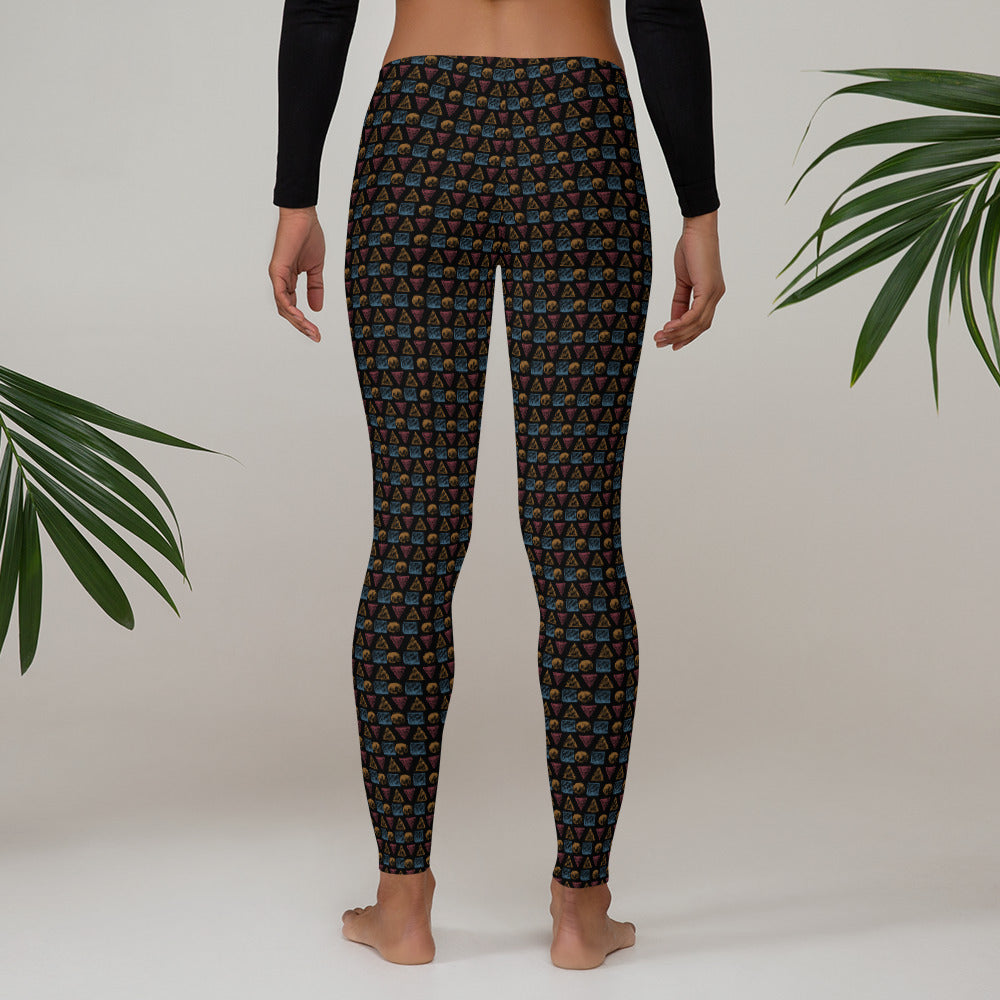 HATCHED GEOMETRY DARK Leggings