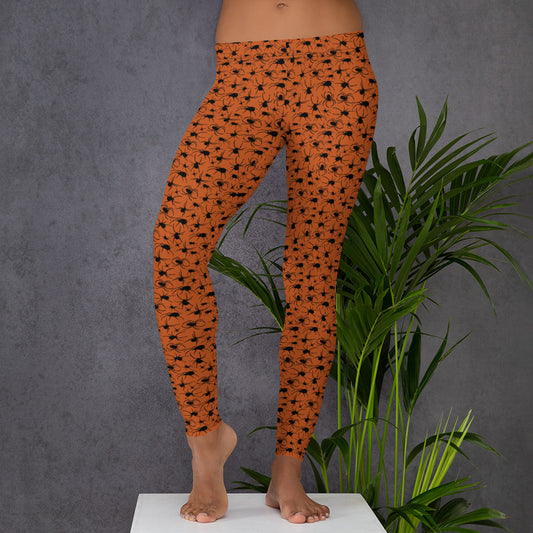 KILLER SPIDERS ON ORANGE Leggings