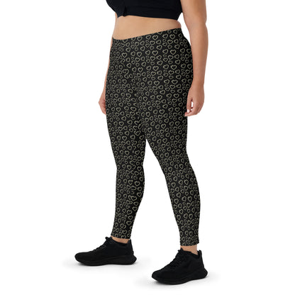 8 bit BLACK HEARTS Leggings