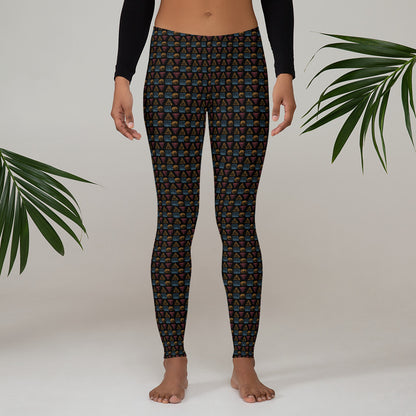 HATCHED GEOMETRY DARK Leggings