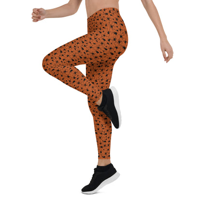 KILLER SPIDERS ON ORANGE Leggings