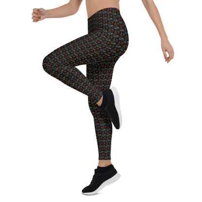 HATCHED GEOMETRY DARK Leggings