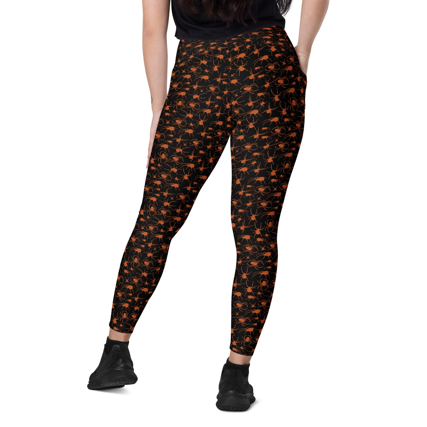 KILLER SPIDERS on Black - Leggings with Pockets