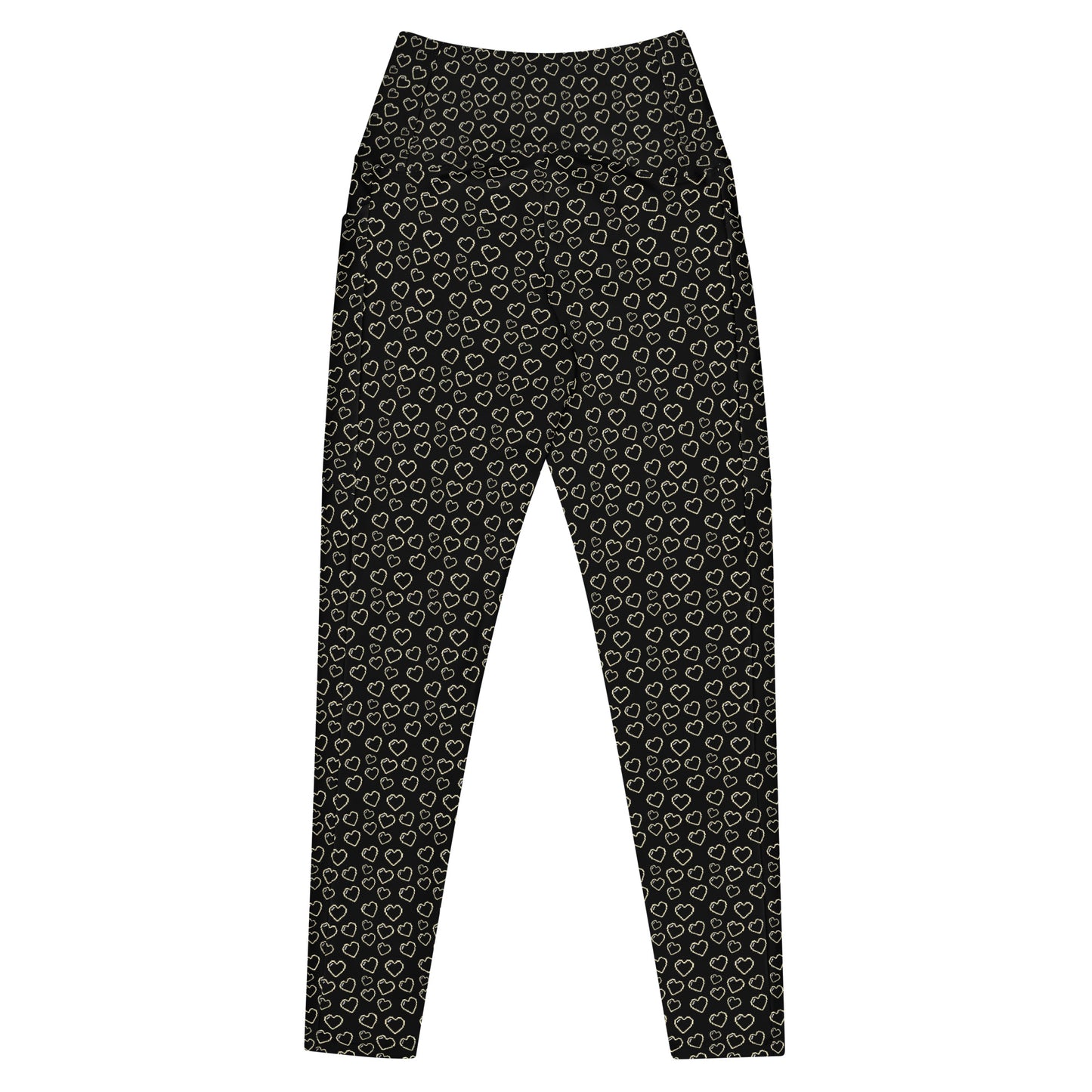 8 bit BLACK HEARTS - Leggings with Pockets