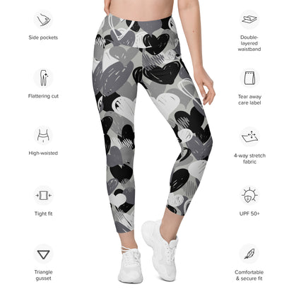 CAMO HEARTS - Leggings with Pockets