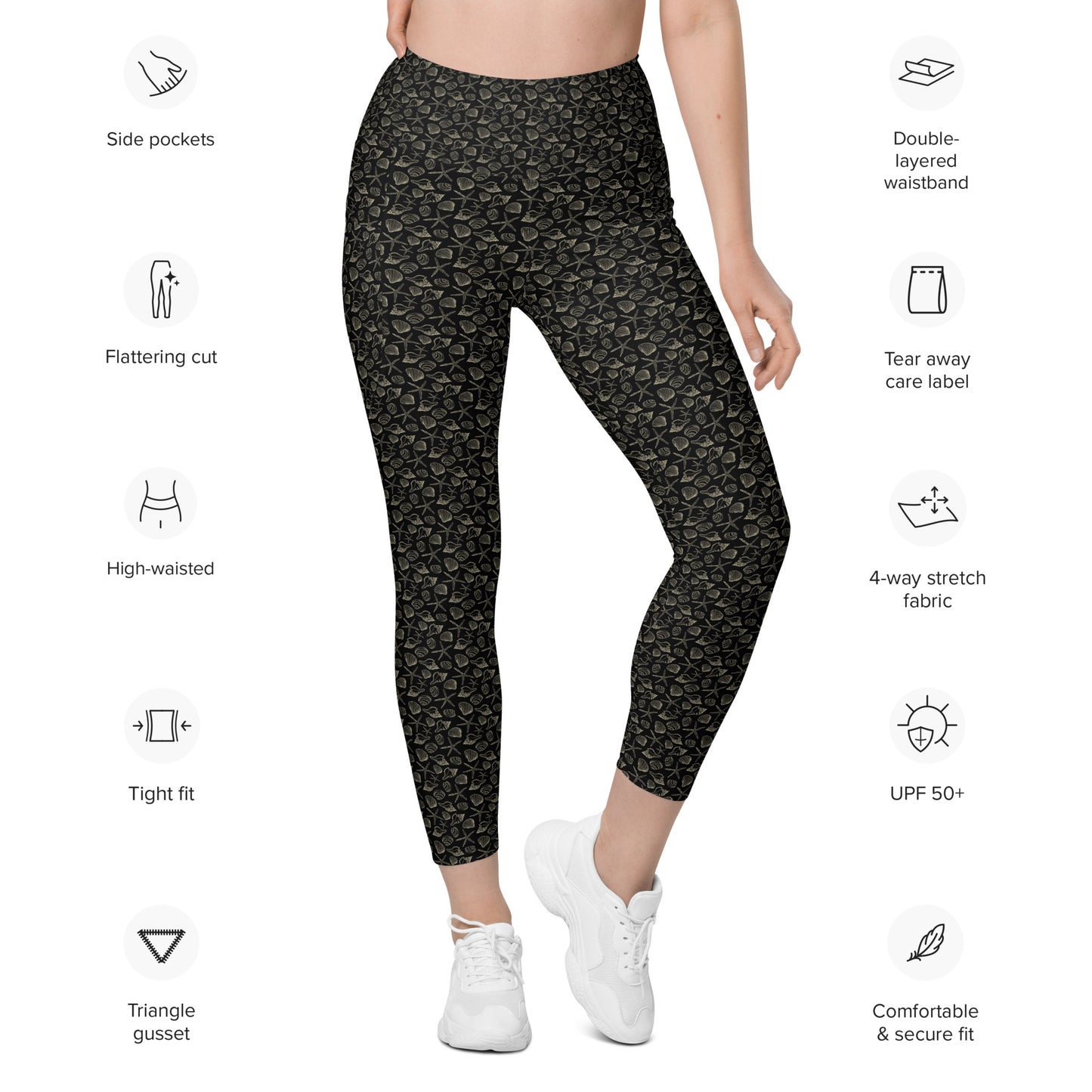 SALLY'S SEASHELLS OUTLINE - Leggings with Pockets