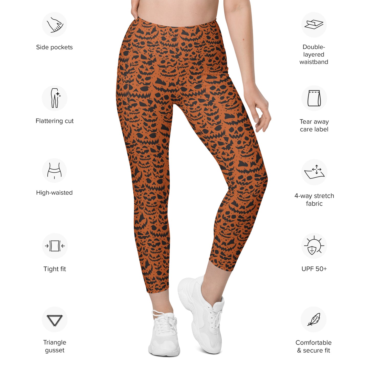 JACK O' SPLATTER ORANGE - Leggings with Pockets