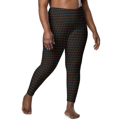 HATCHED GEOMETRY DARK Leggings with pockets