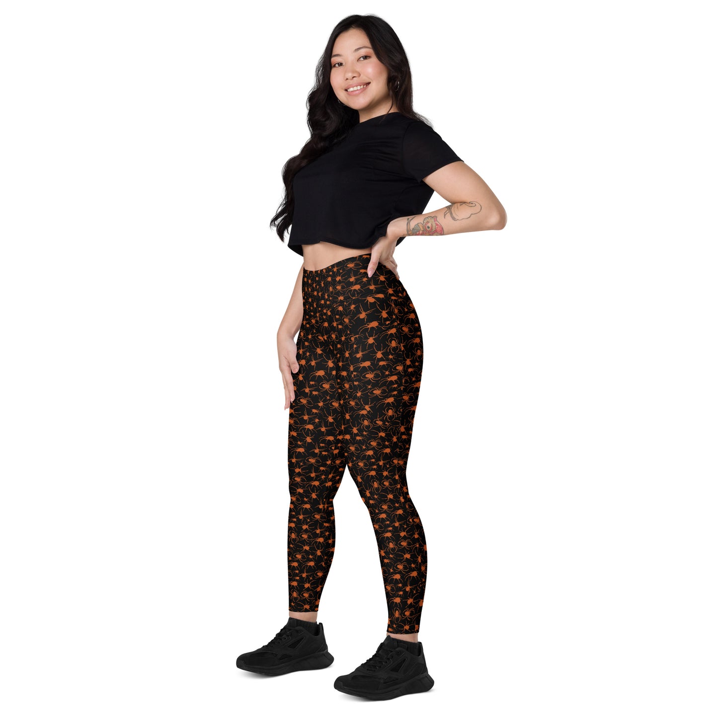 KILLER SPIDERS on Black - Leggings with Pockets