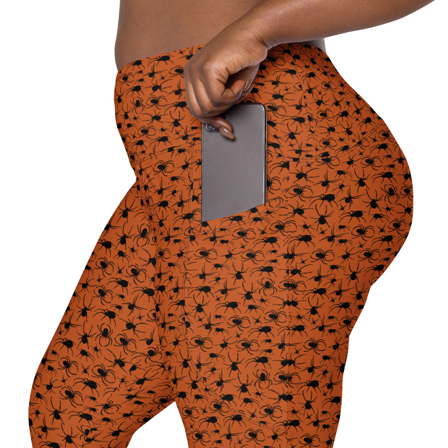 KILLER SPIDERS on Orange - Leggings with Pockets