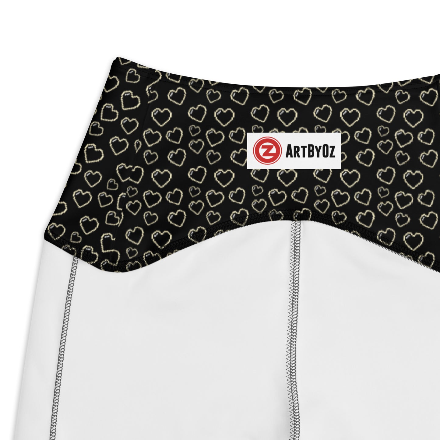 8 bit BLACK HEARTS - Leggings with Pockets