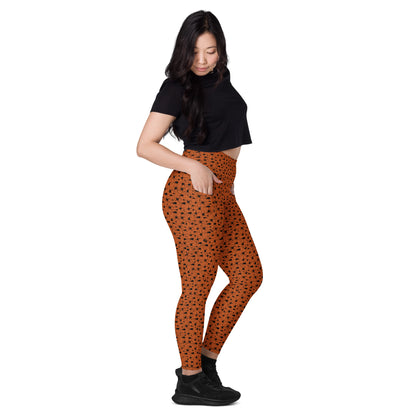 KILLER SPIDERS on Orange - Leggings with Pockets