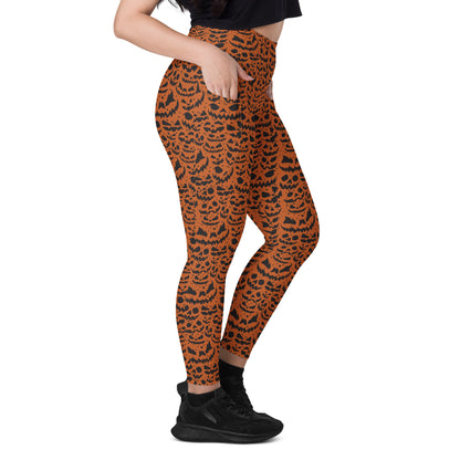 JACK O' SPLATTER ORANGE - Leggings with Pockets