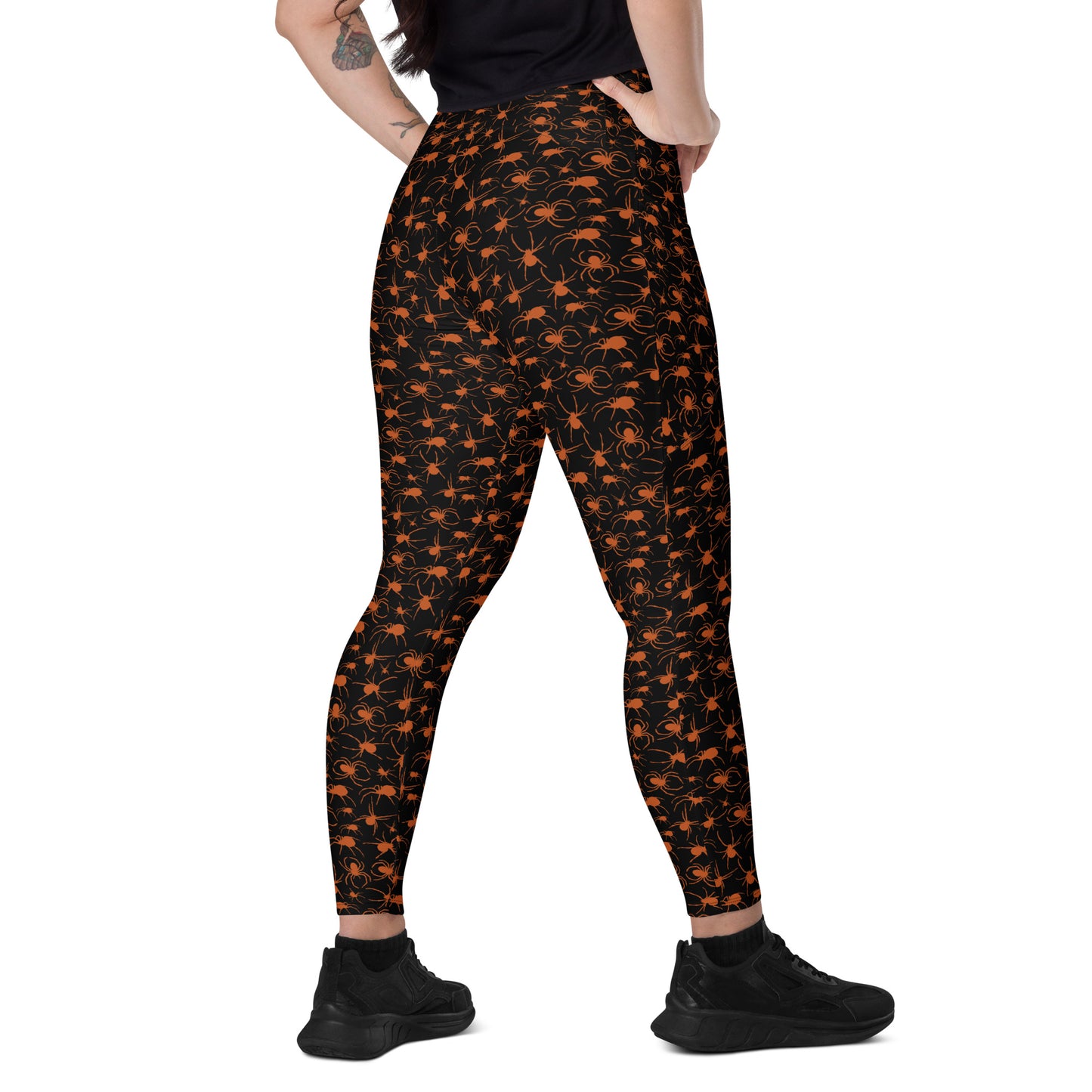 KILLER SPIDERS on Black - Leggings with Pockets