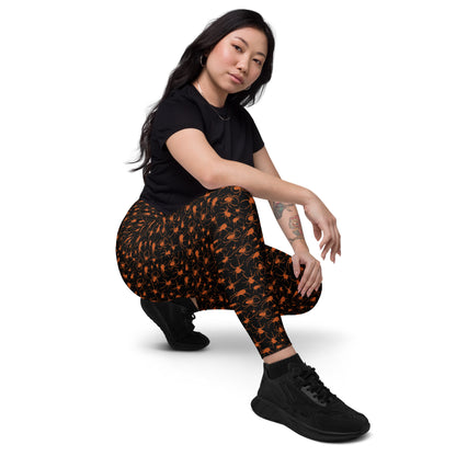 KILLER SPIDERS on Black - Leggings with Pockets