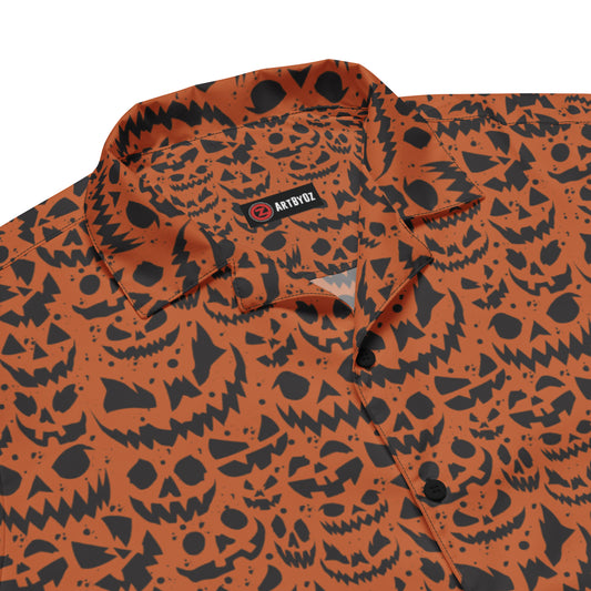 JACK O' SPLATTER ON ORANGE HAWAIIAN SHIRT