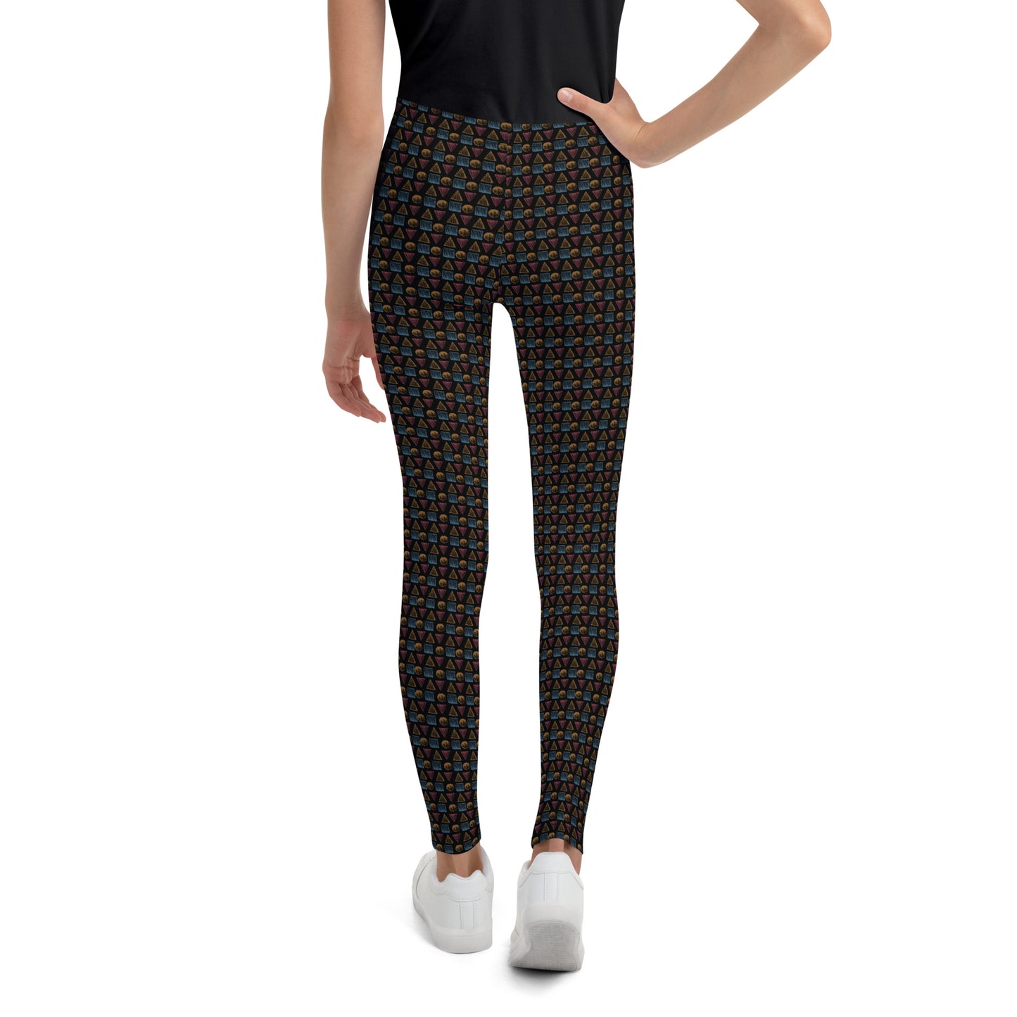 HATCHED GEOMETRY DARK Youth Leggings