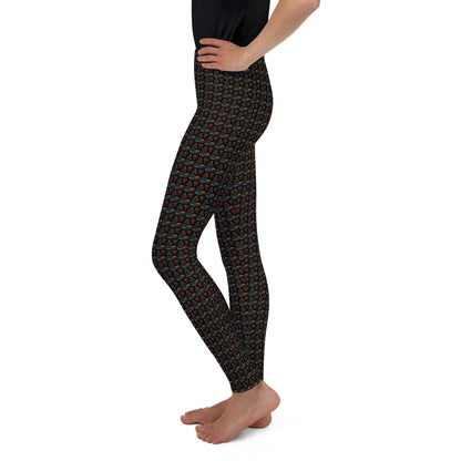 HATCHED GEOMETRY DARK Youth Leggings