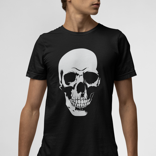 WHITE SKULL TEE