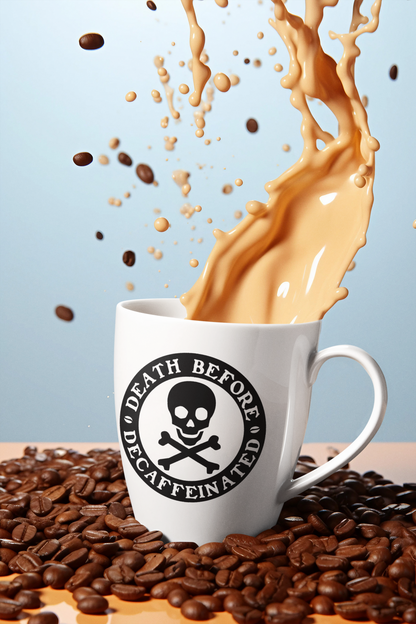 DEATH BEFORE DECAFFEINATED MUG